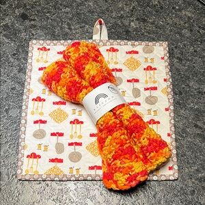 Handmade Potholder and Crocheted Cotton Dishcloths, 3 pc gift set